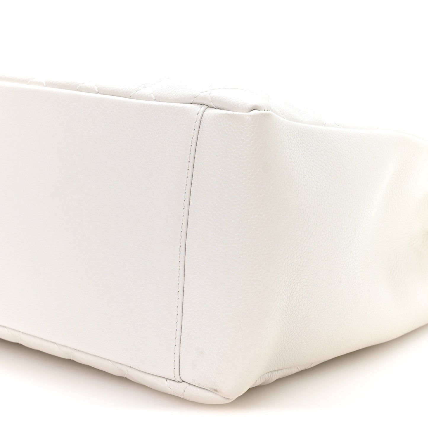 Caviar Quilted Grand Shopping Tote GST White