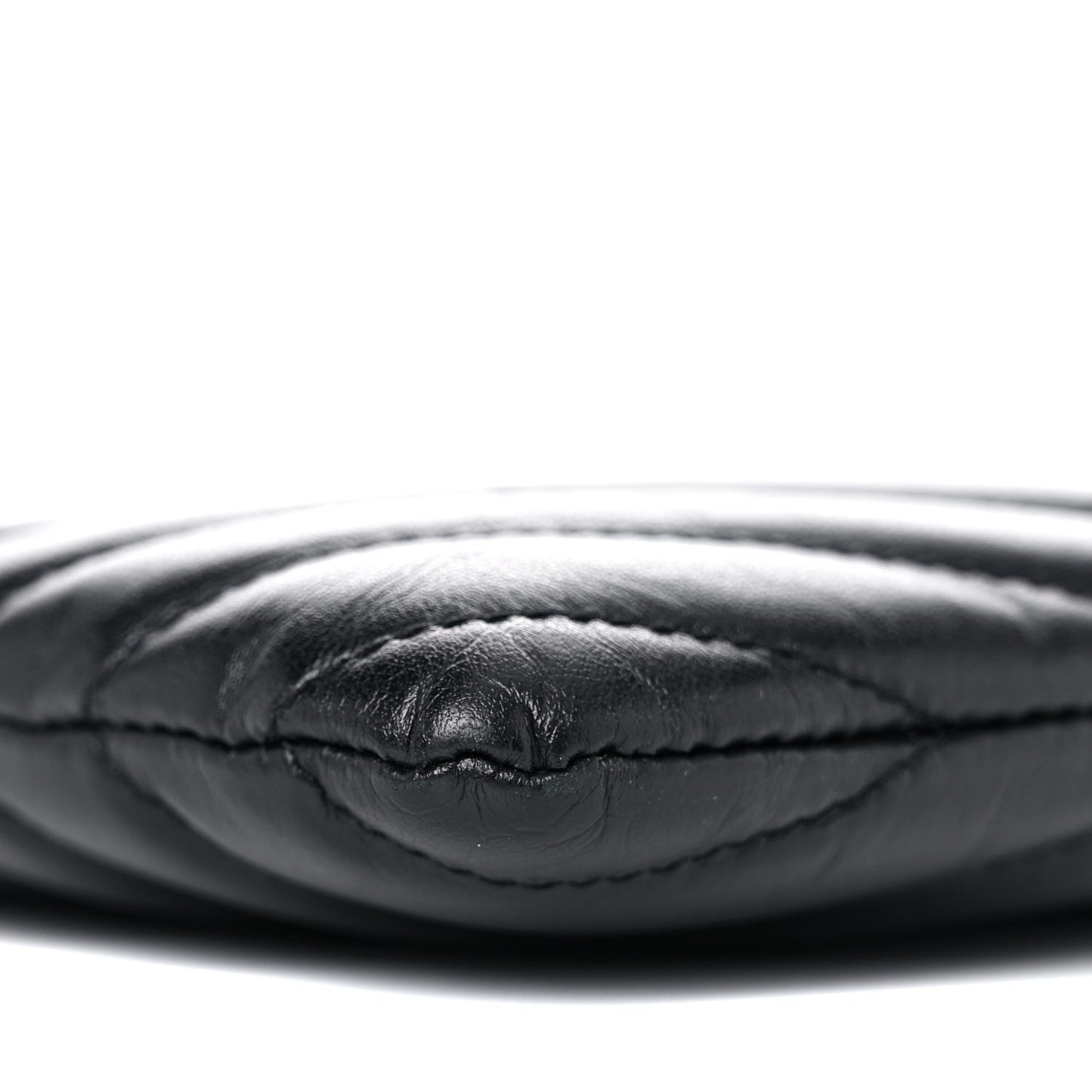 Calfskin Matelasse Chevron Monogram Pouch Black