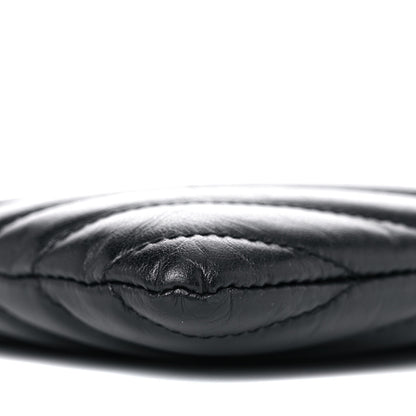 Saint Laurent Calfskin Matelasse Chevron Monogram Pouch Black 8 of 11