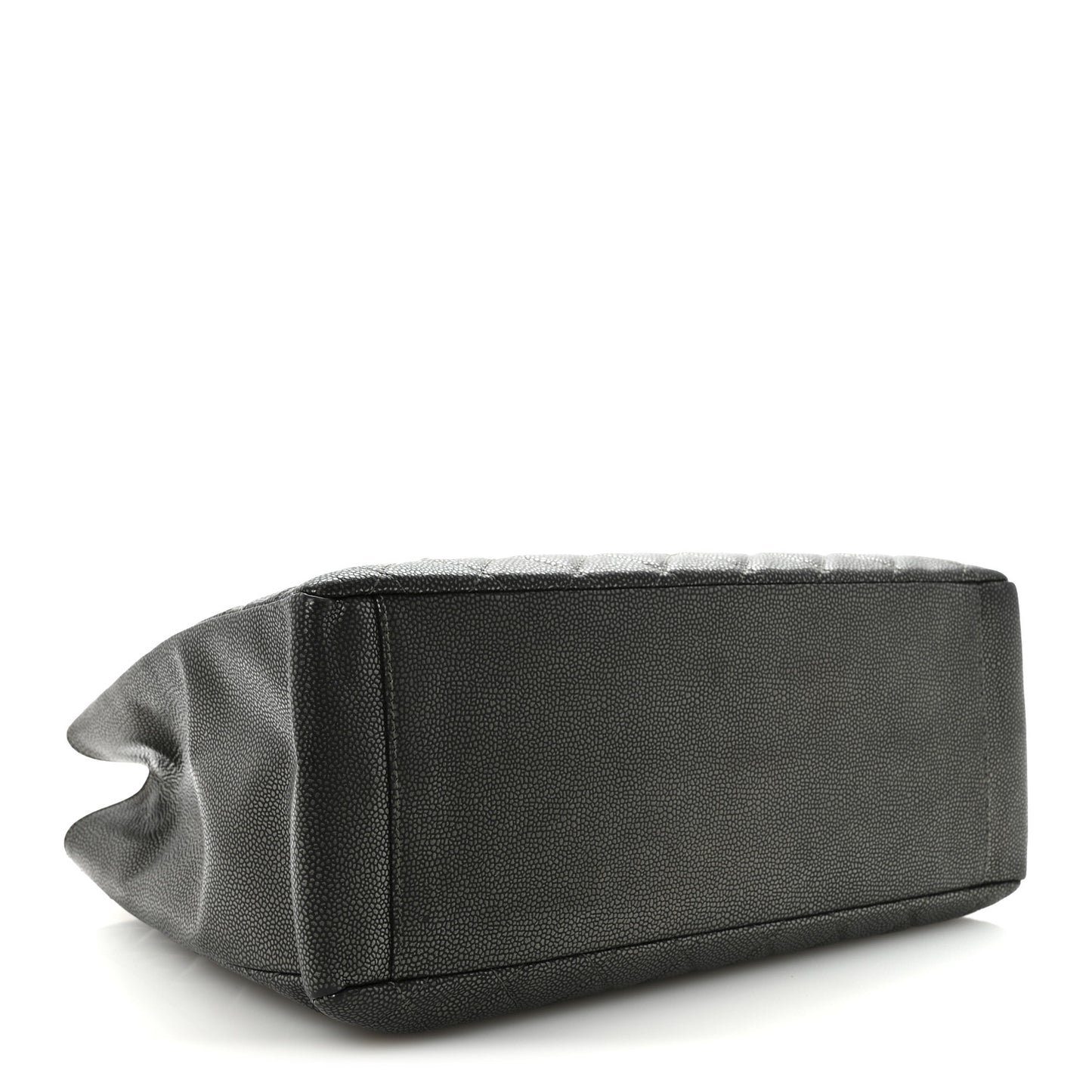 Caviar Quilted Grand Shopping Tote GST Dark Silver