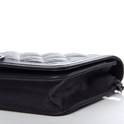 Chanel Caviar Quilted Boy Wallet On Chain WOC Charcoal 9 of 11