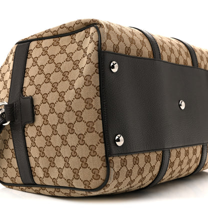 Gucci Monogram Dollar Calfskin Boston Duffle Bag Beige Ebony Testa di Moro Marrone Scuro 8 of 11