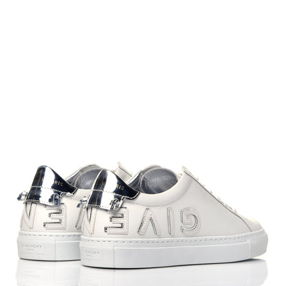 Givenchy Calfskin Reverse Logo Womens Urban Street Sneakers 37 White Silver 4 of 10