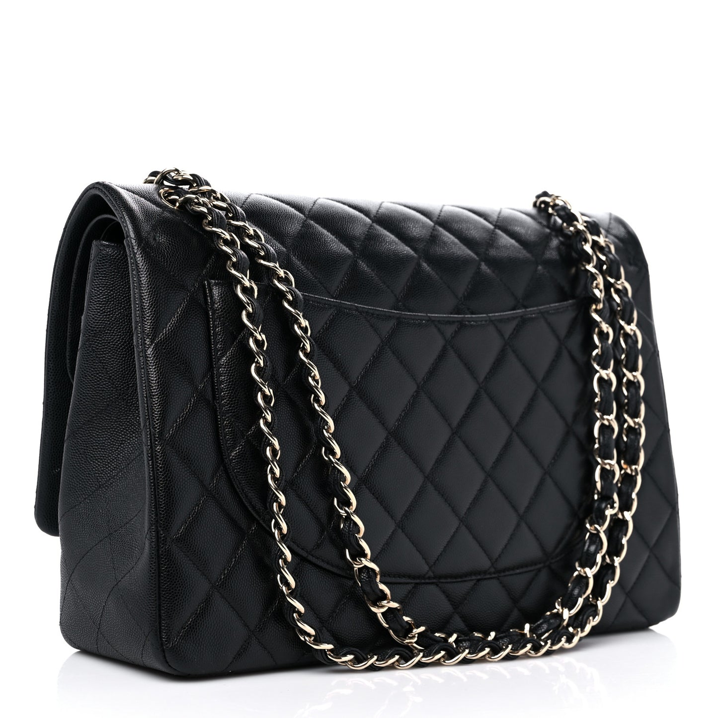 Caviar Quilted Maxi Double Flap Black