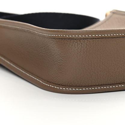 Hermes Taurillon Clemence Amazone Evelyne TPM Etoupe Bleu Indigo 9 of 12