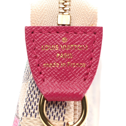 Louis Vuitton Damier Azur 2021 Christmas Animation Hollywood Mini Pochette Accessories Fuchsia 6 of 8