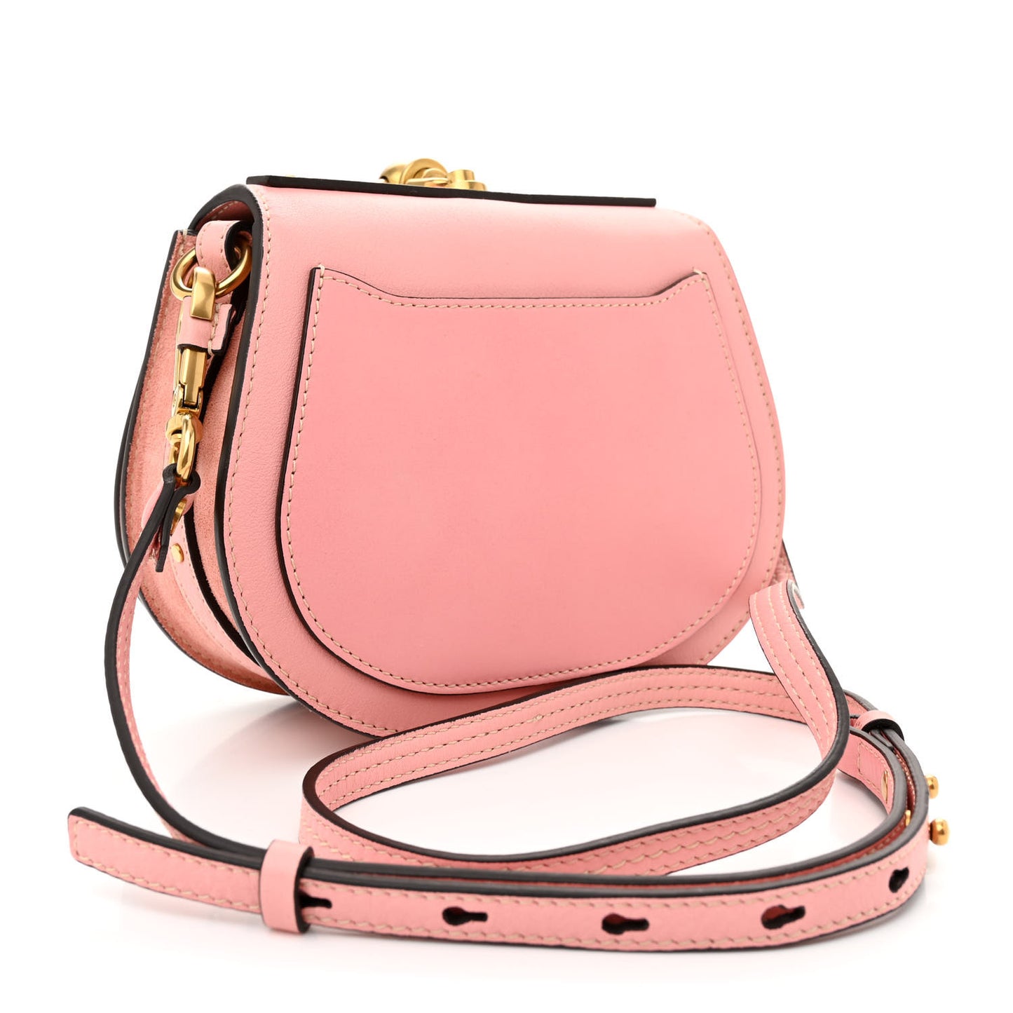 Calfskin Suede Small Nile Bracelet Bag Washed Pink