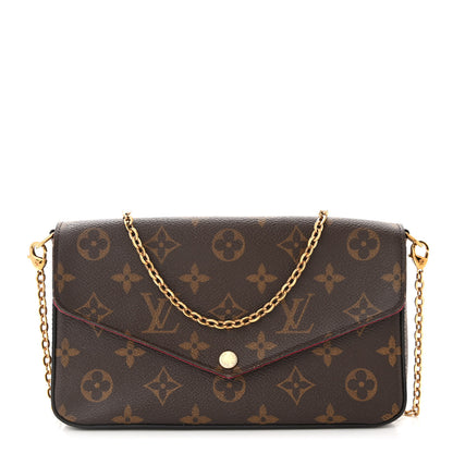 Louis Vuitton Monogram Pochette Felicie Chain Wallet Fuchsia 1 of 11