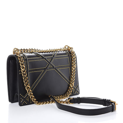 Christian Dior Lambskin Studded Medium Diorama Flap Bag Black 3 of 17