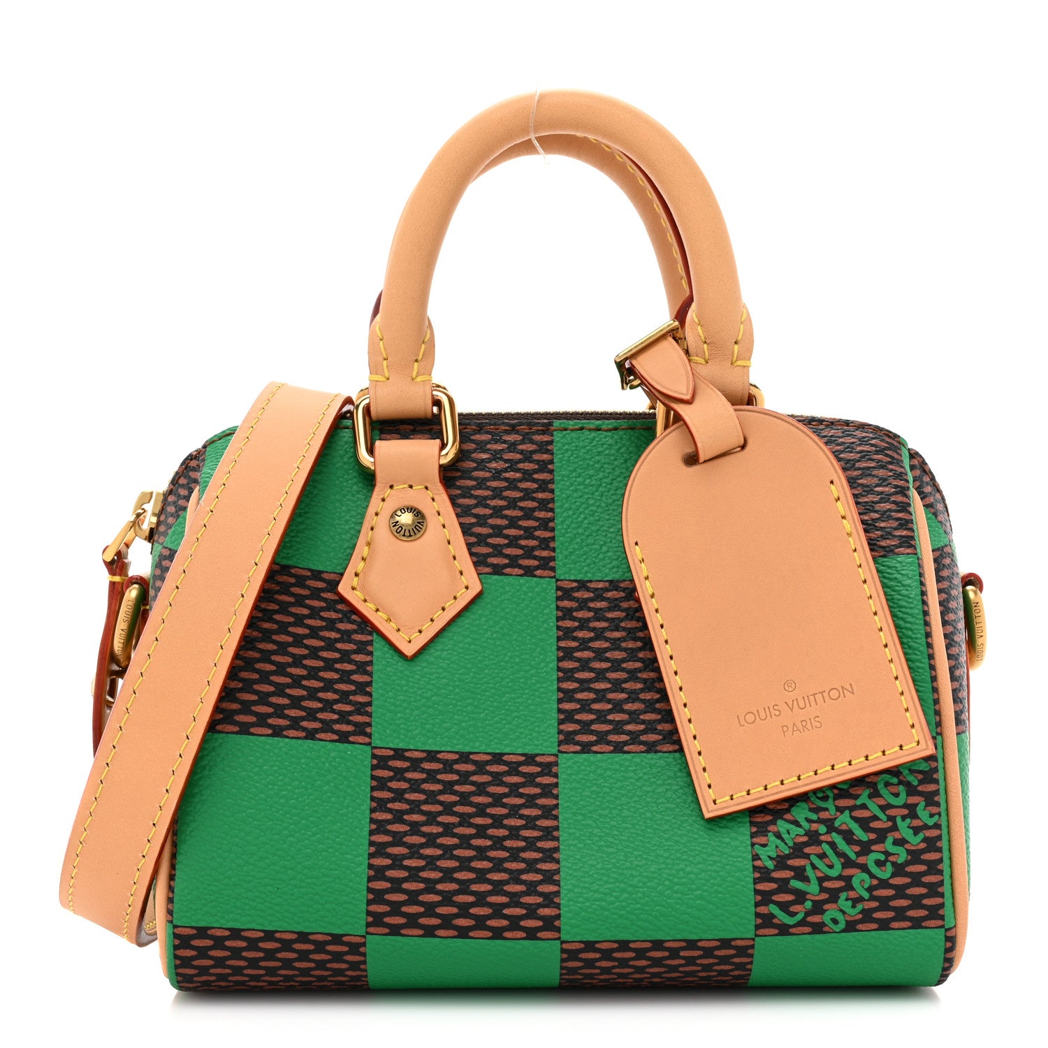 Louis Vuitton Damier Pop Speedy Bandouliere 18 Green 1 of 8