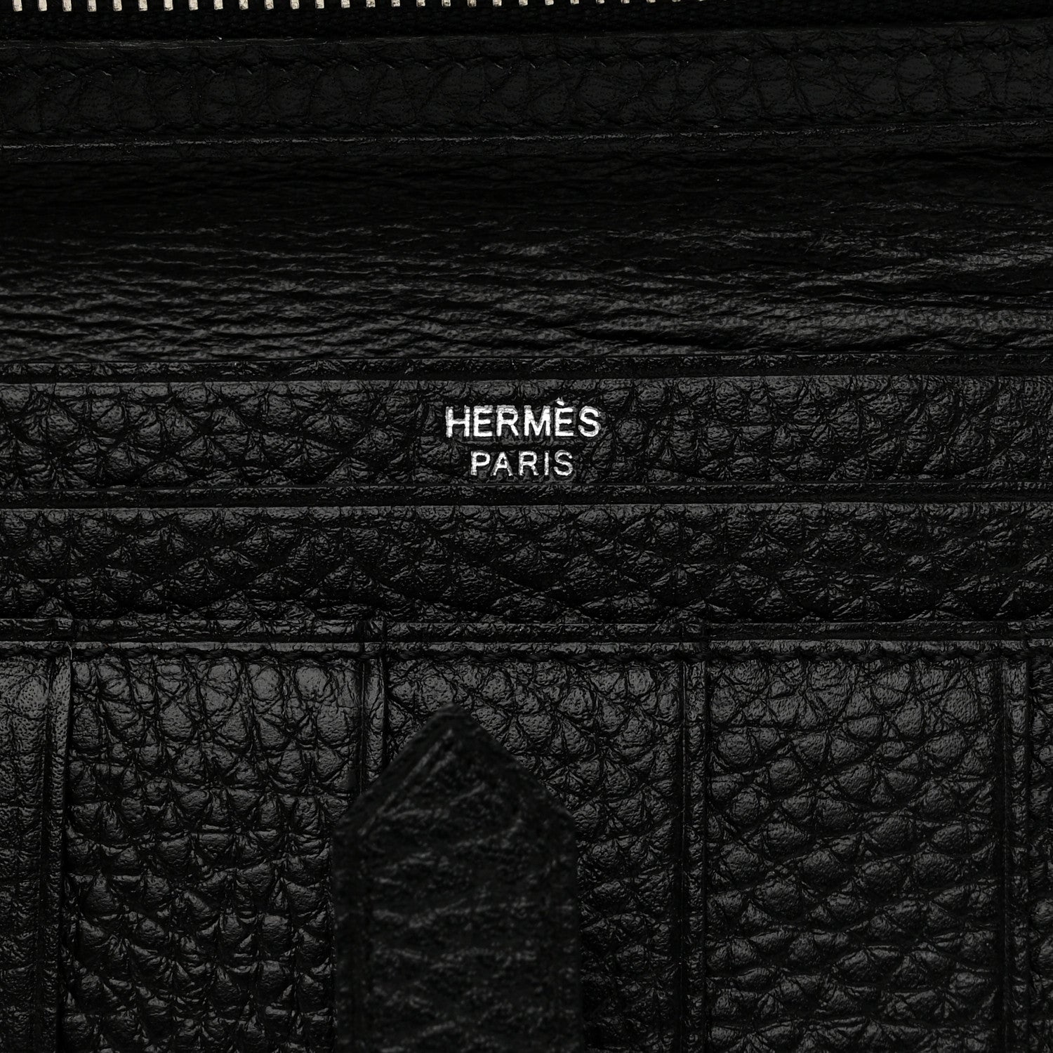 Hermes Taurillon Clemence Bearn Gusset Wallet Black 6 of 7