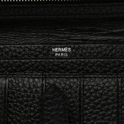 Hermes Taurillon Clemence Bearn Gusset Wallet Black 6 of 7