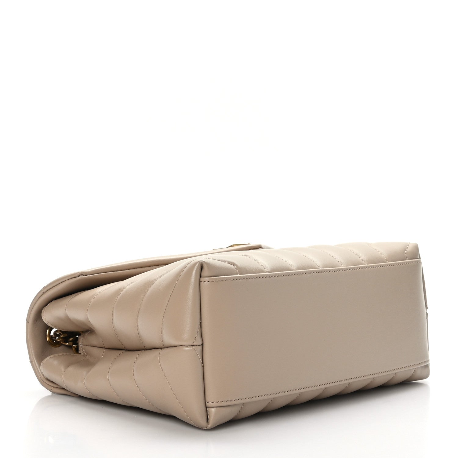 Saint Laurent Calfskin Y Quilted Monogram Small Loulou Chain Satchel Dark Beige 4 of 9