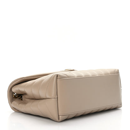 Saint Laurent Calfskin Y Quilted Monogram Small Loulou Chain Satchel Dark Beige 4 of 9