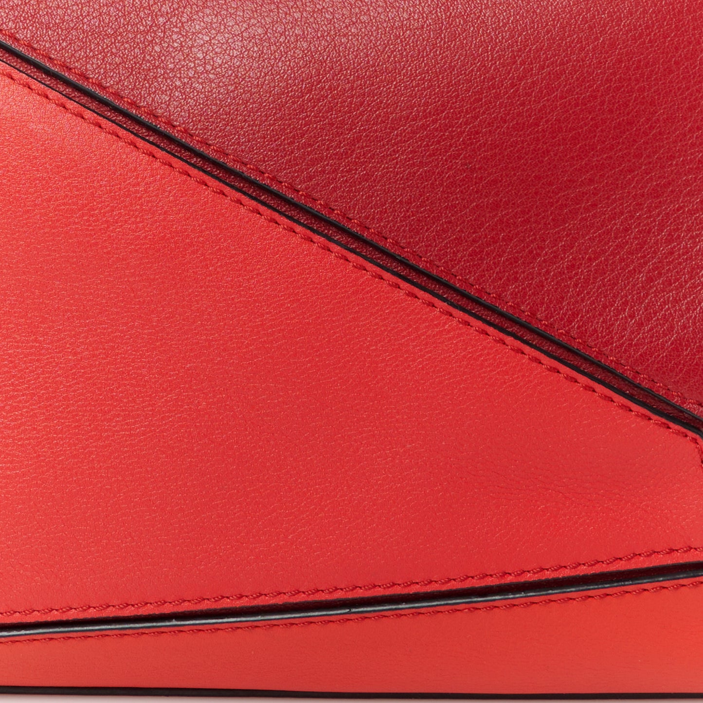 Calfskin Colorblock Medium Puzzle Bag Red