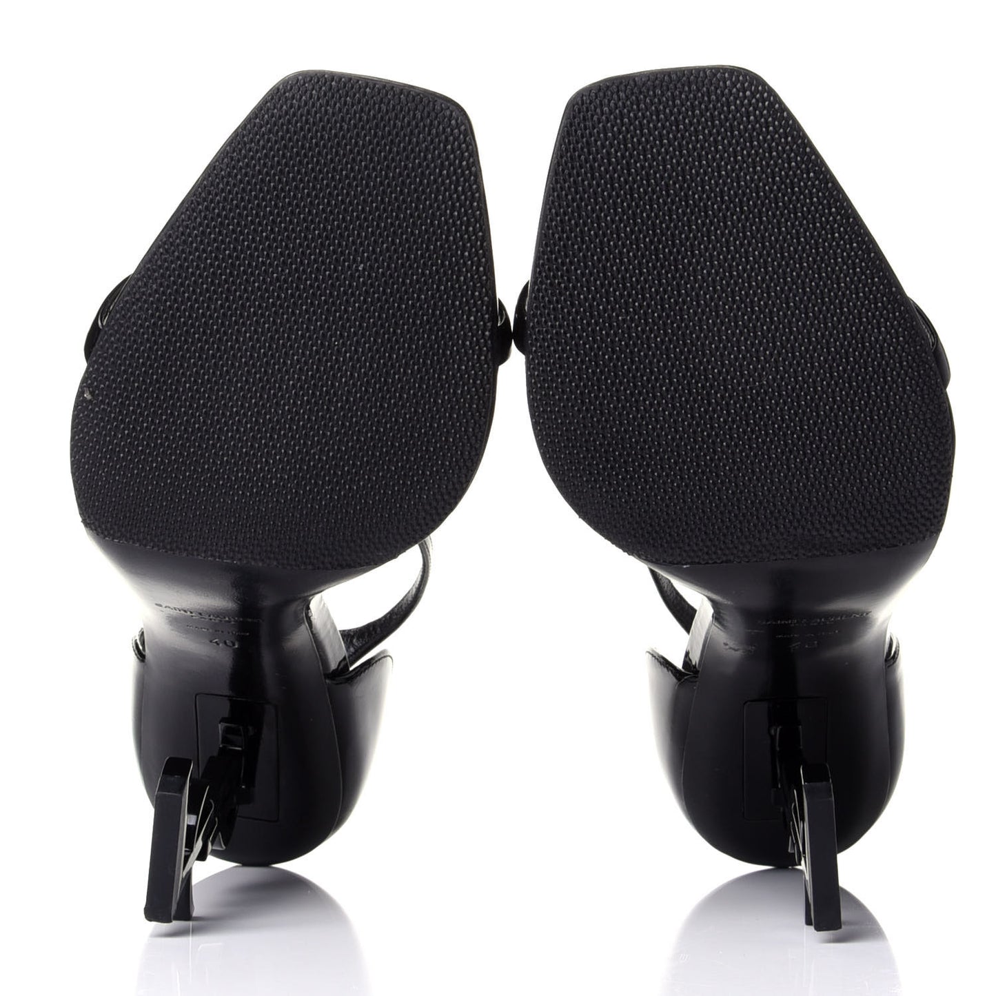 Patent Calfskin Opyum 110 Sandals 40 Black