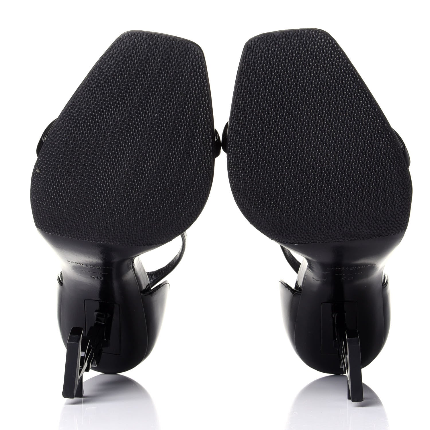 Saint Laurent Patent Calfskin Opyum 110 Sandals 40 Black 6 of 9