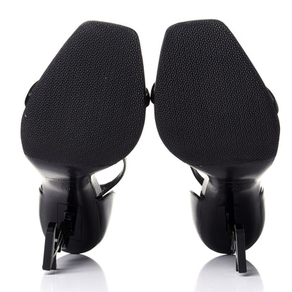 Saint Laurent Patent Calfskin Opyum 110 Sandals 40 Black 6 of 9