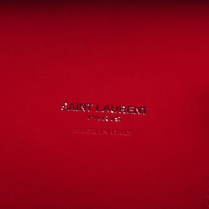 Saint Laurent Calfskin Crocodile Embossed Small Sac De Jour Rouge 9 of 11