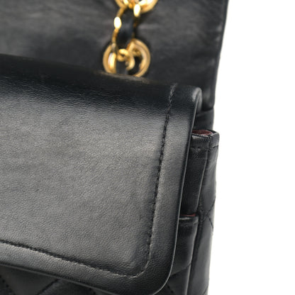 Chanel Lambskin Quilted Medium Double Flap Black 14 of 15