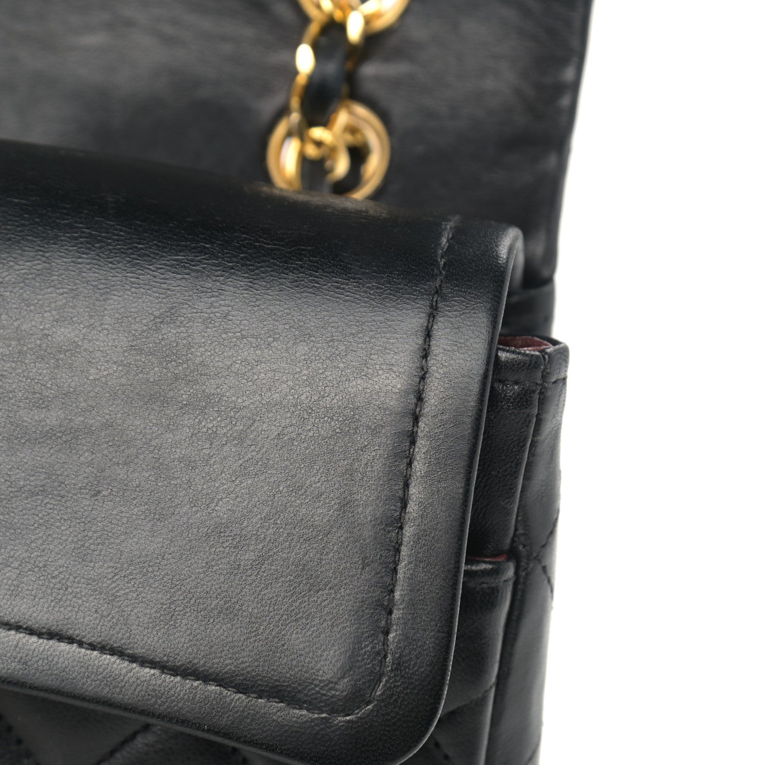 Chanel Lambskin Quilted Medium Double Flap Black 14 of 15