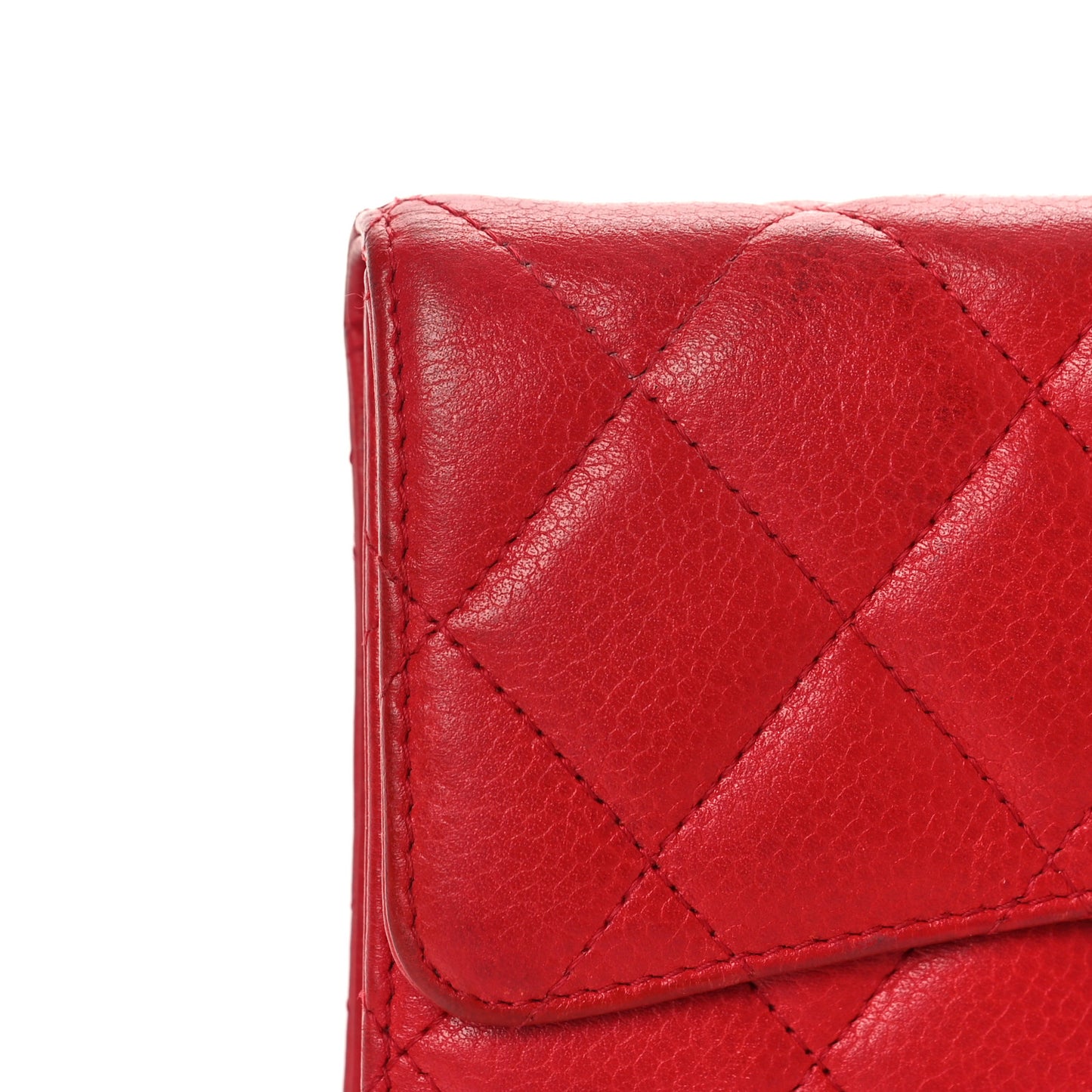 Caviar Quilted Large Flap Wallet Red