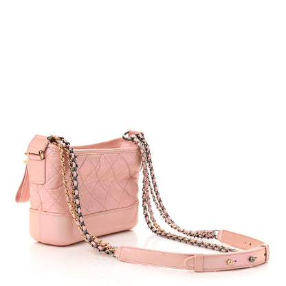 Chanel Iridescent Aged Calfskin Quilted Small Gabrielle Hobo Light Pink 3 of 10