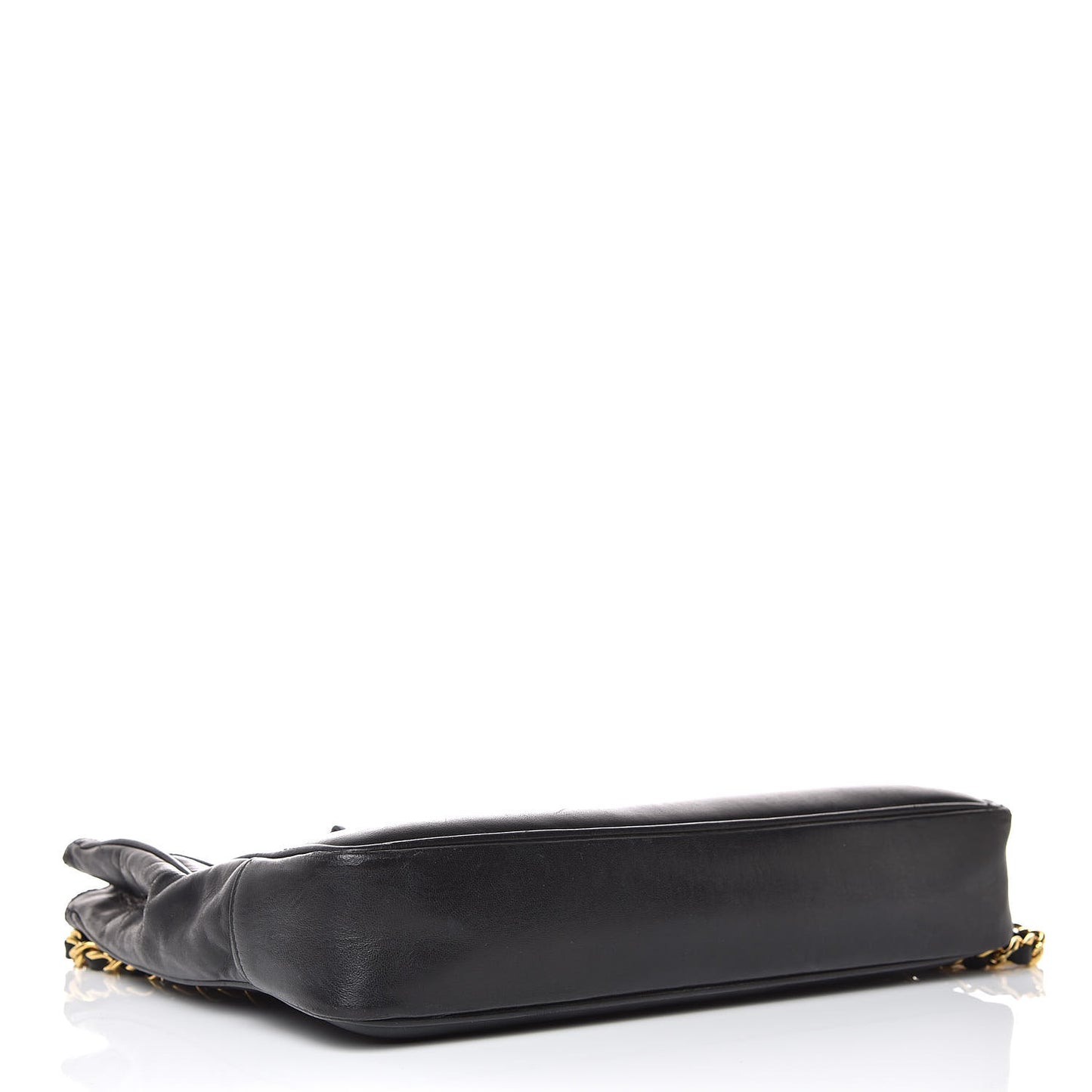 Lambskin Quilted Shopping Tote Black
