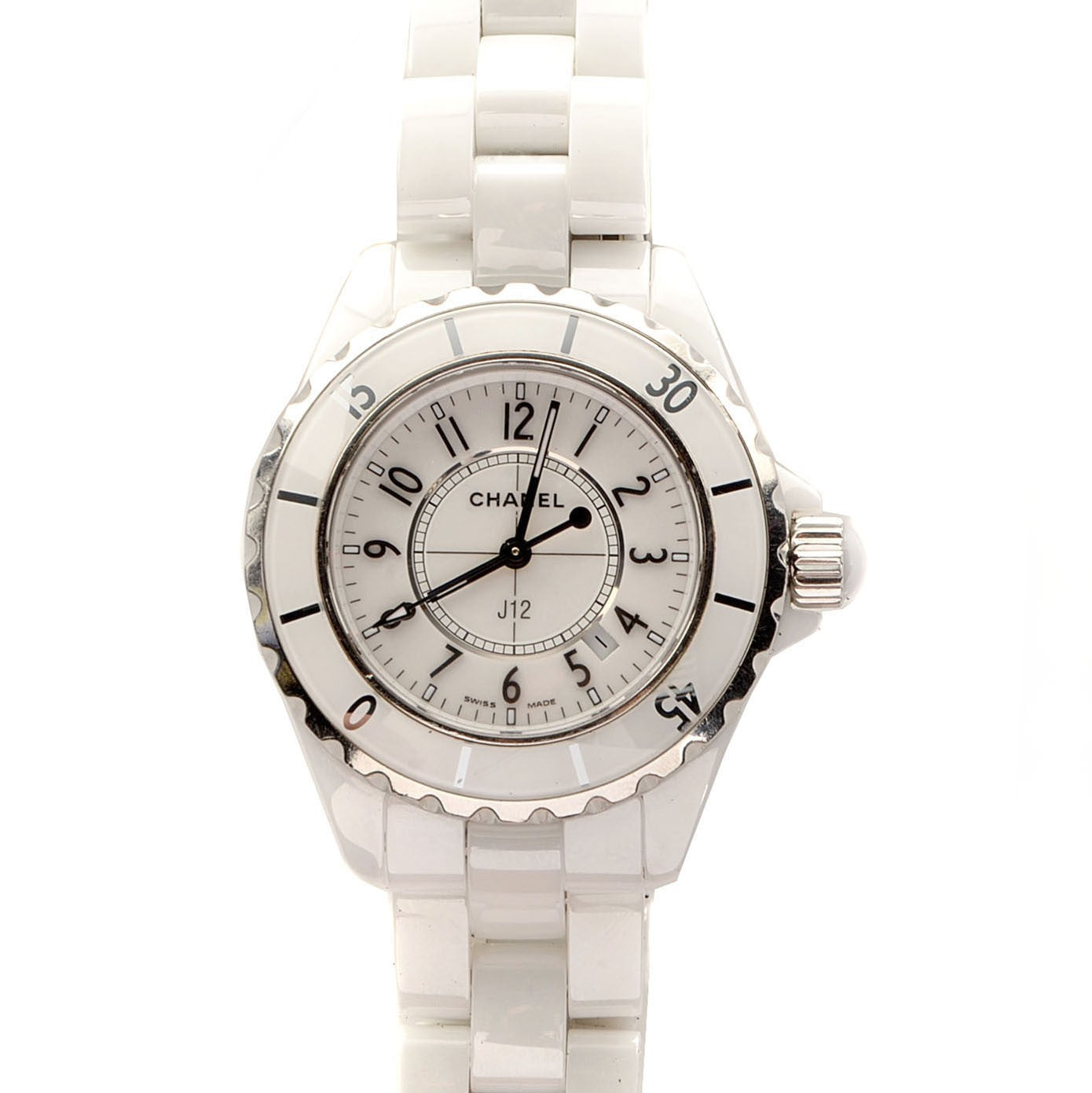 Chanel Stainless Steel Ceramic 33mm J12 Quartz Watch White 1 of 6