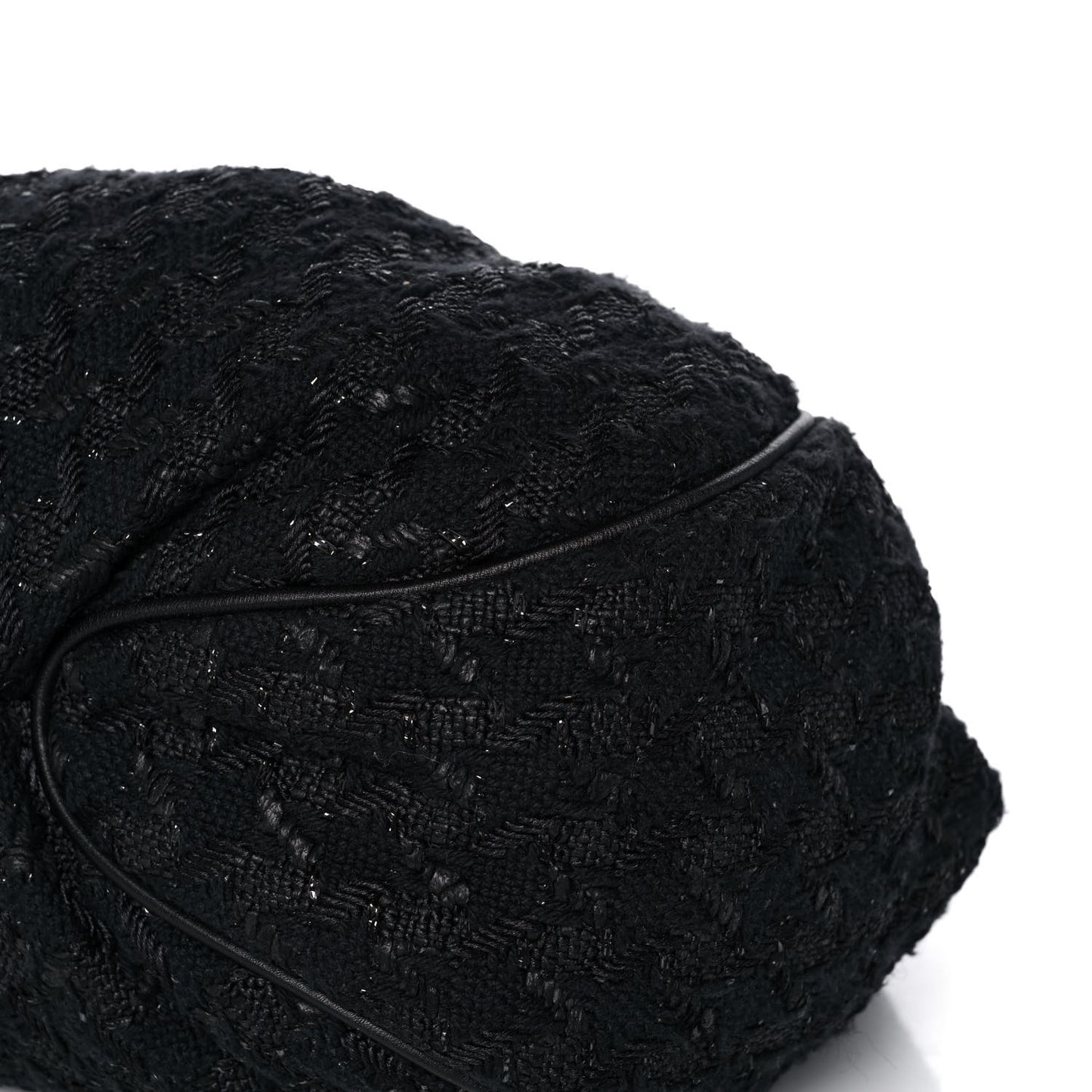 Tweed Boucle Knitting Bag Black