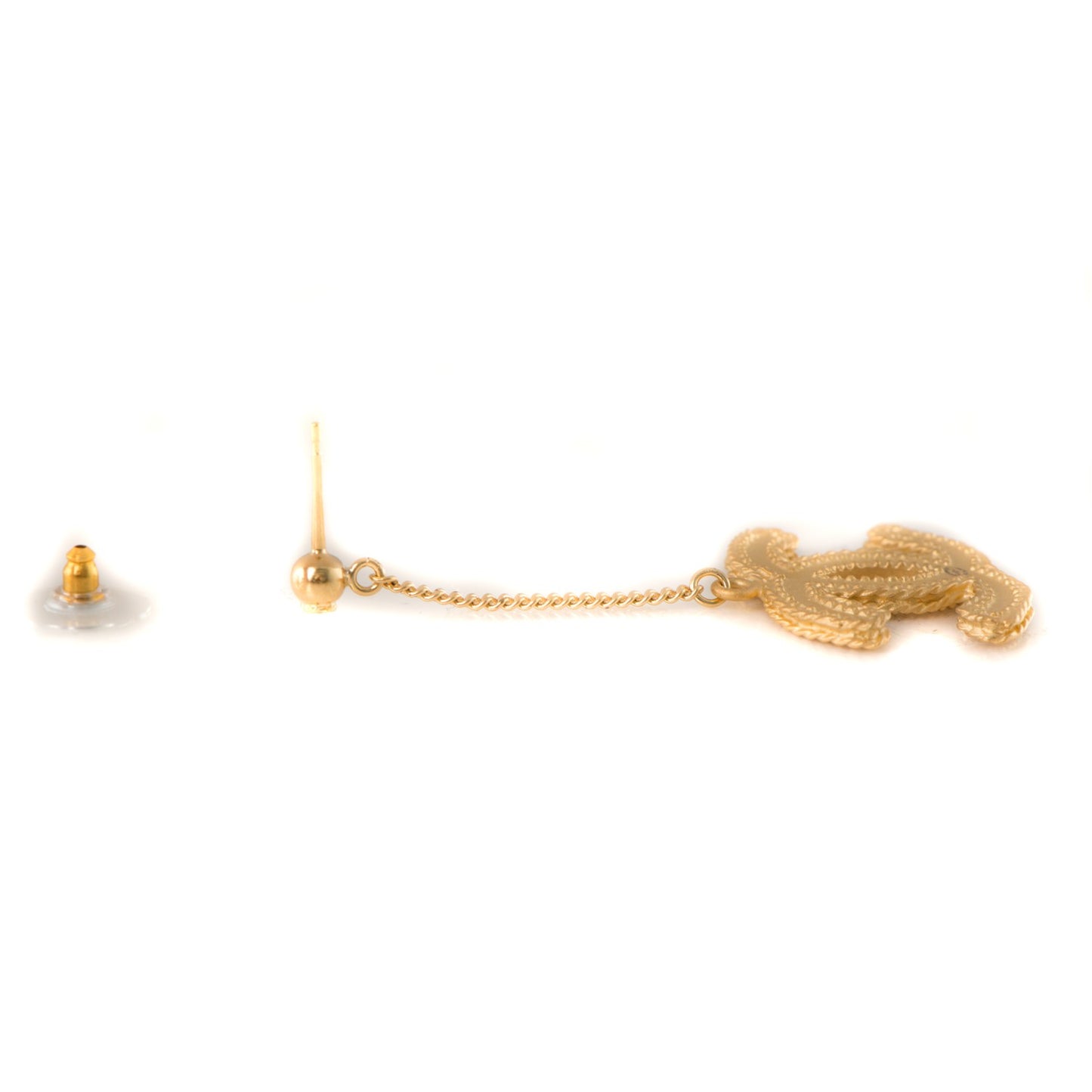 CC Drop Earrings Matte Gold