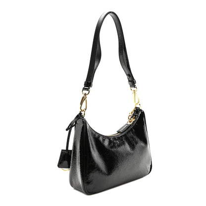 Prada Patent Naplak Re-Edition Mini Shoulder Bag Black 3 of 10