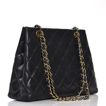 Chanel Lambskin Quilted Shopping Tote Black 3 of 11