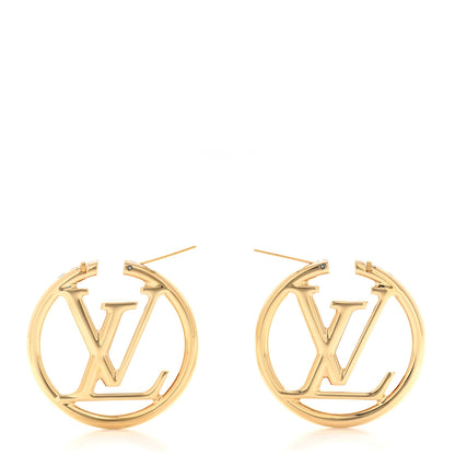 Louis Vuitton Metal Louise Hoop Earrings Gold 4 of 5