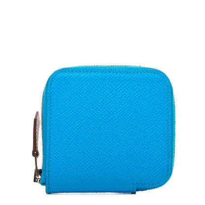 Hermes Epsom Silk'in Coin Purse Bleu Frida Rose Bougainvillier 2 of 13