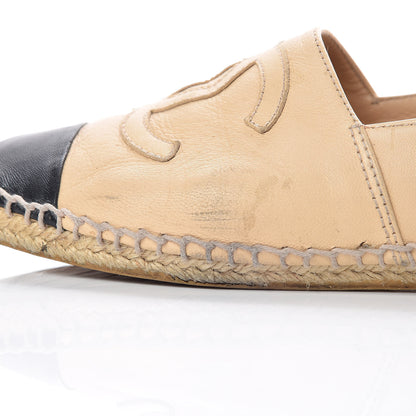 Chanel Lambskin CC Espadrilles 38 Beige Black 15 of 17