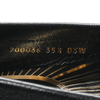 Gucci Goatskin Womens Logo 15mm Loafers 35.5 Black 9 of 10