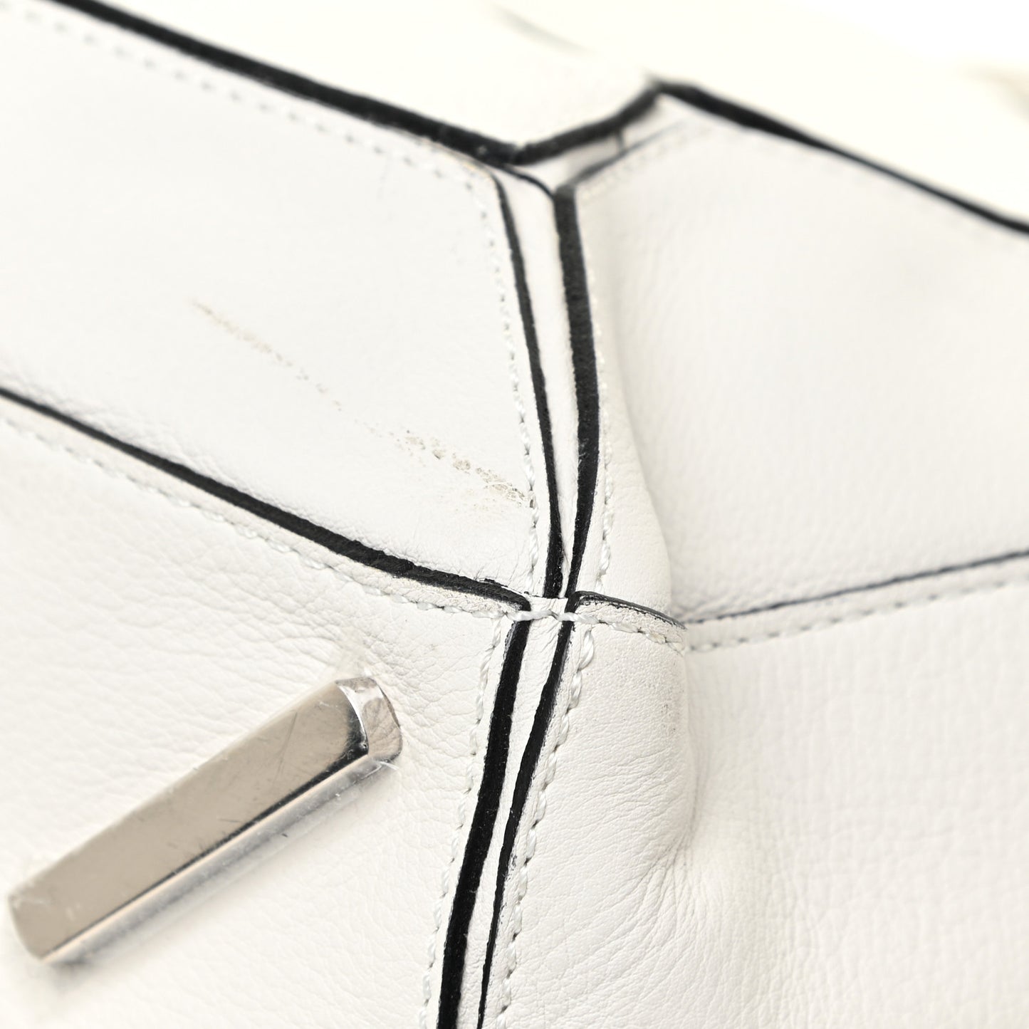 Calfskin Medium Puzzle Bag White