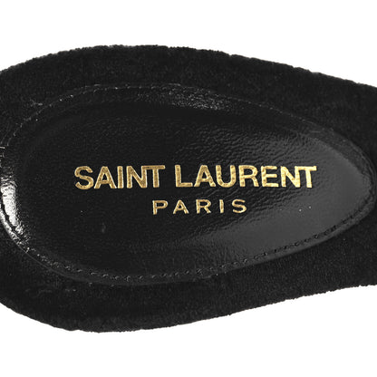Saint Laurent Suede All-Over Monogram Le Maillon 60 Mules 38.5 Black 9 of 9