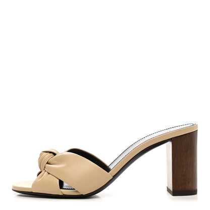 Saint Laurent Lambskin Bianca Mules 37.5 Beige 1 of 9