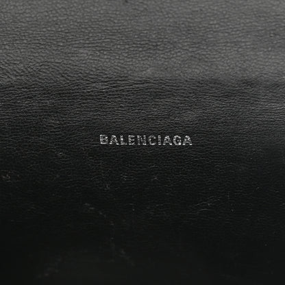 Balenciaga Metallic Calfskin Crocodile Embossed Hourglass Top Handle Bag XS Silver 6 of 27