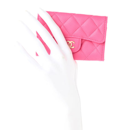 Chanel Caviar Quilted Flap Card Holder Wallet Pink 2 of 9