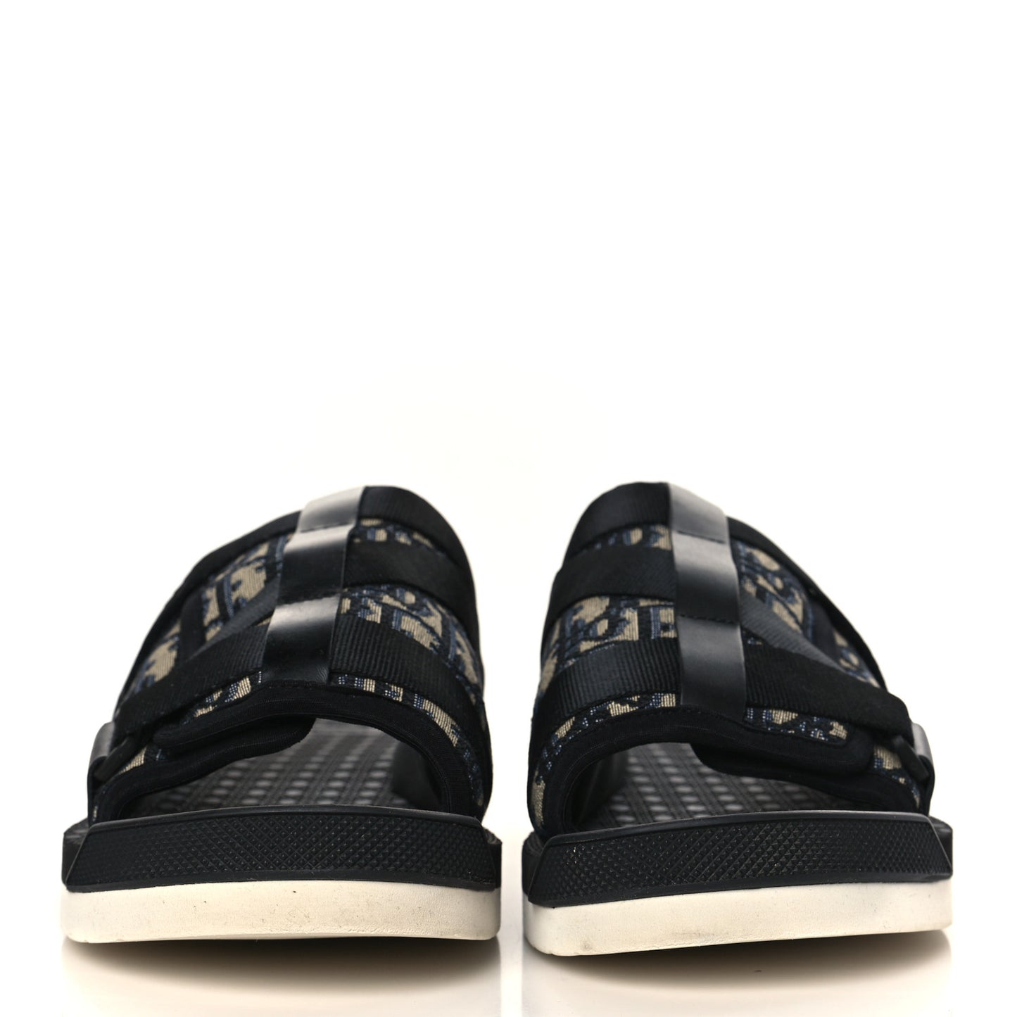Oblique Jacquard Mens Alpha Sandals 43 Beige Black