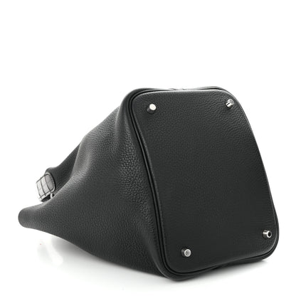 Hermes Taurillon Clemence Matte Alligator Picotin Lock Touch 22 MM Black 4 of 12