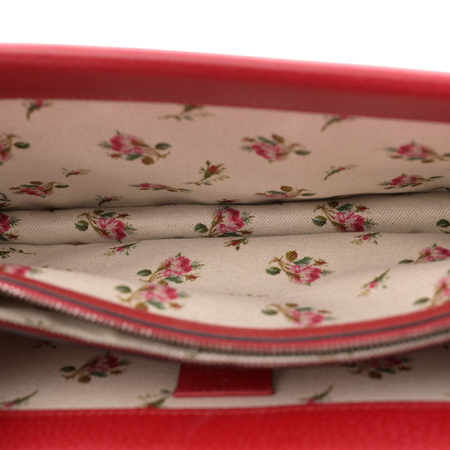 Calfskin Web Floral Embroidered Small Dionysus Shoulder Bag Hibiscus Red