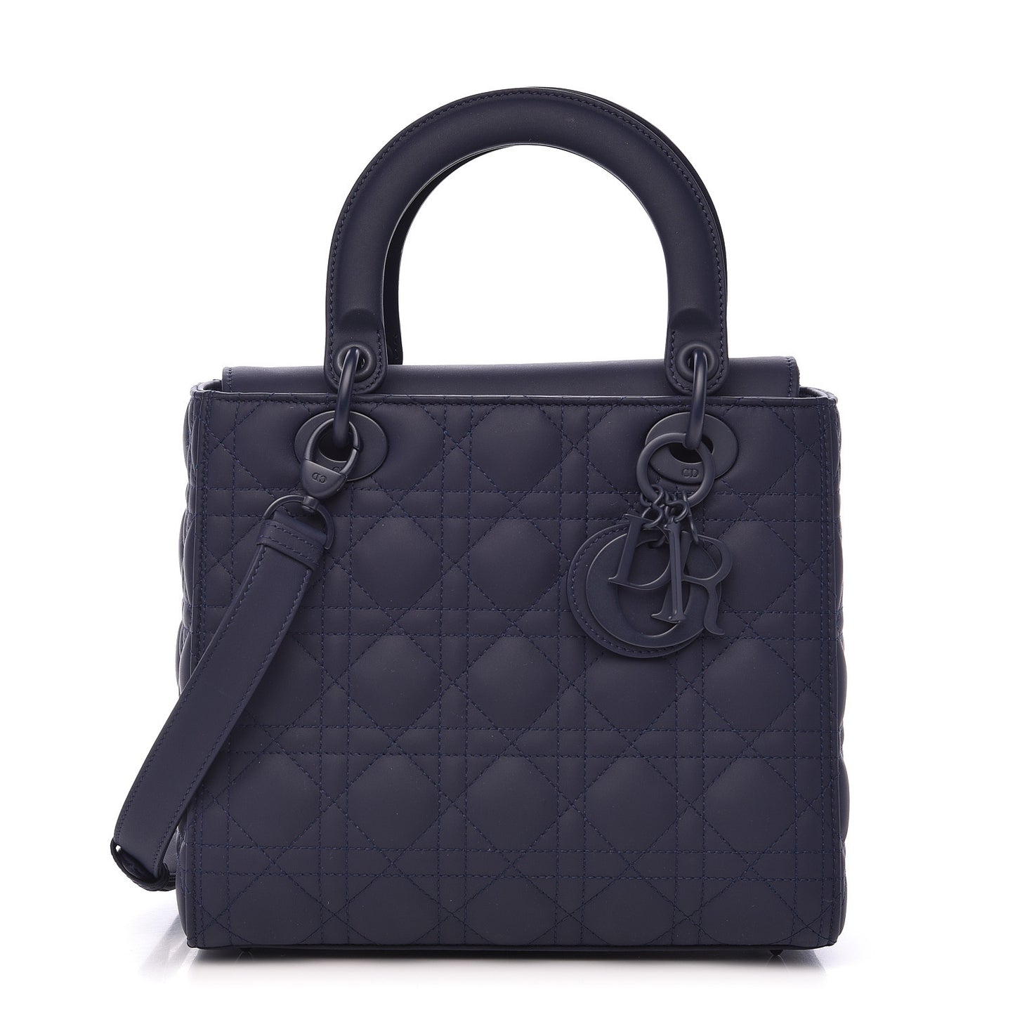 Ultra Matte Calfskin Cannage Medium Lady Dior Blue