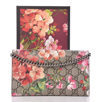 Gucci GG Supreme Monogram Blooms Chain Wallet Beige Multicolor Dry Rose 10 of 10
