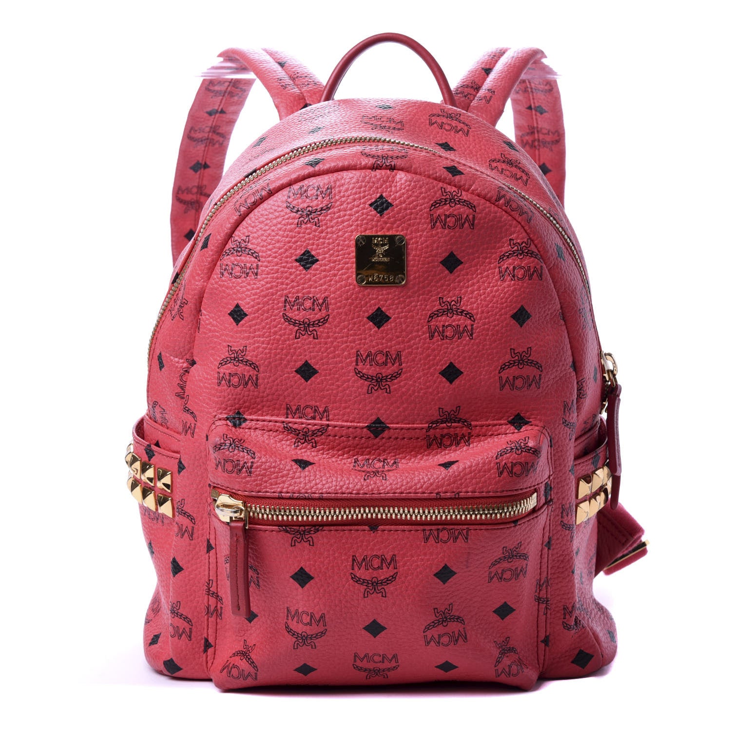 MCM Visetos Side Stud Small Stark Backpack Corail 1 of 10