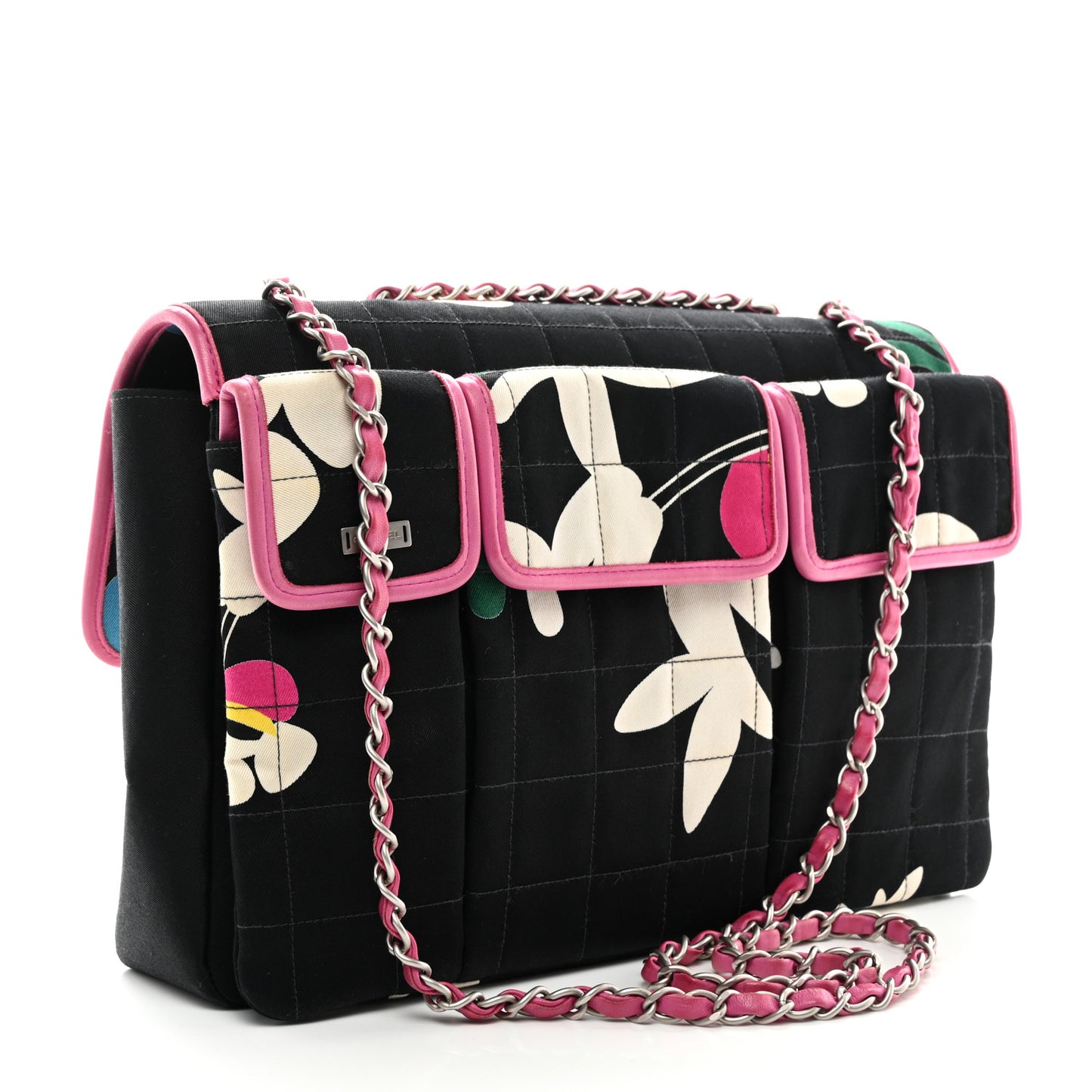 Canvas Chocolate Bar Quilted Flap Multicolor