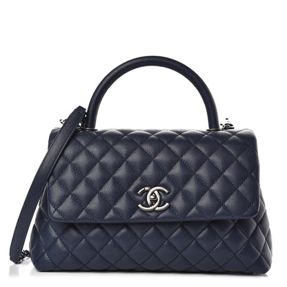 Chanel Caviar Quilted Small Coco Handle Flap Navy 1 of 9
